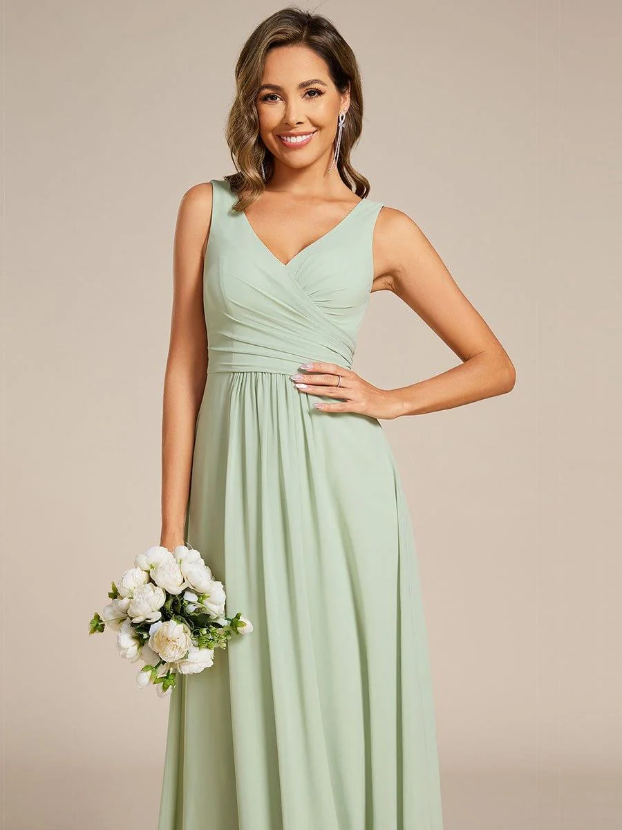 ever SAUYER|Sleeveless A-Line Chiffon Maxi Bridesmaid Dress - Image 14
