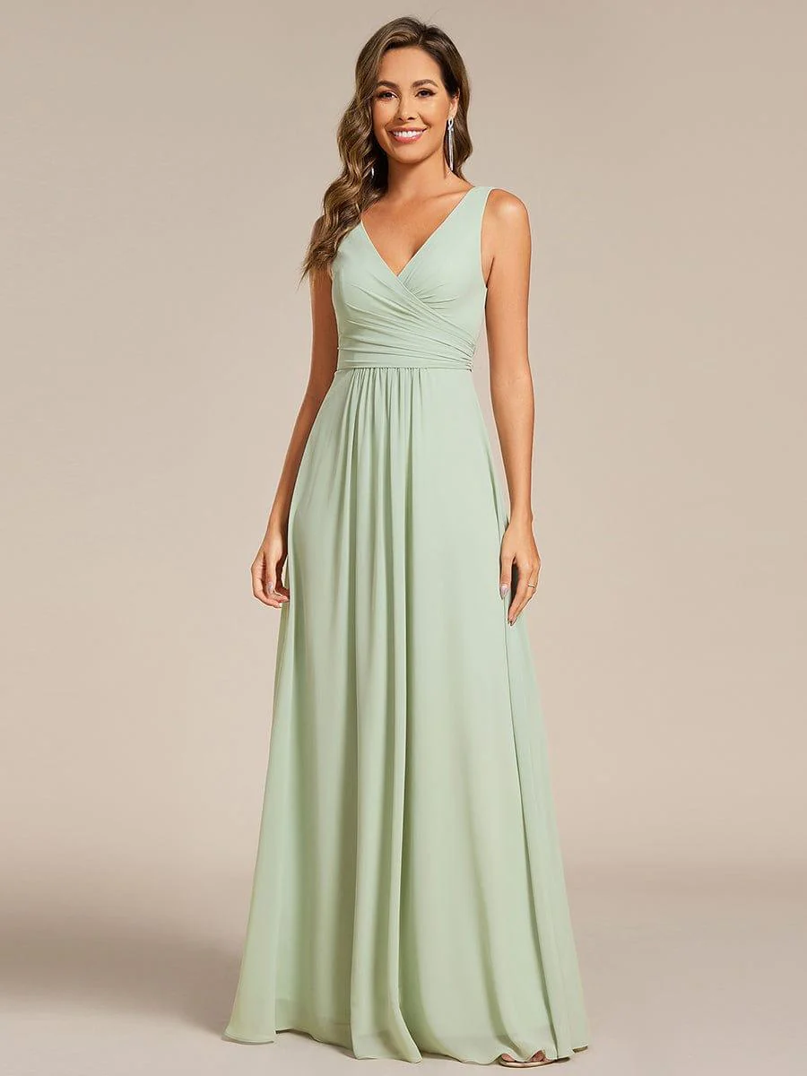 ever SAUYER|Sleeveless A-Line Chiffon Maxi Bridesmaid Dress - Image 16