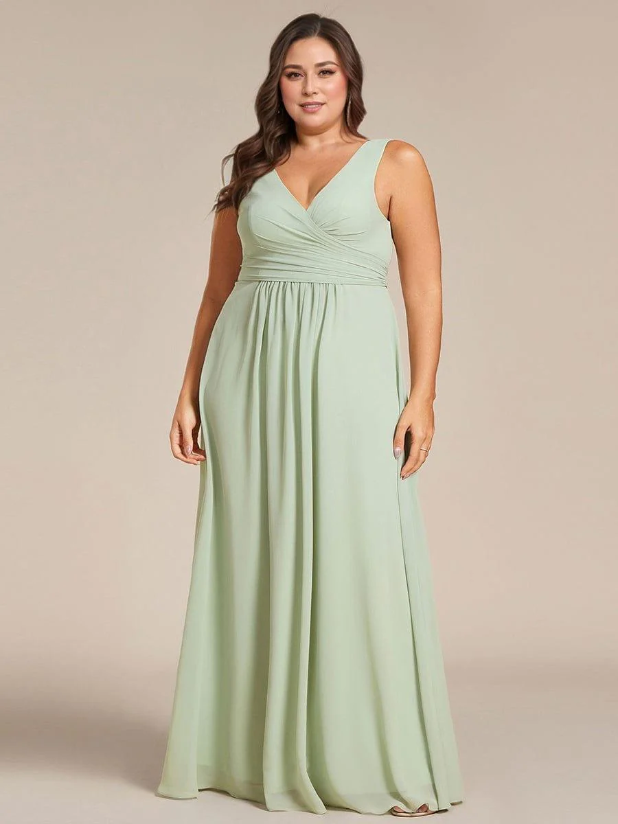 ever SAUYER|Sleeveless A-Line Chiffon Maxi Bridesmaid Dress - Image 20