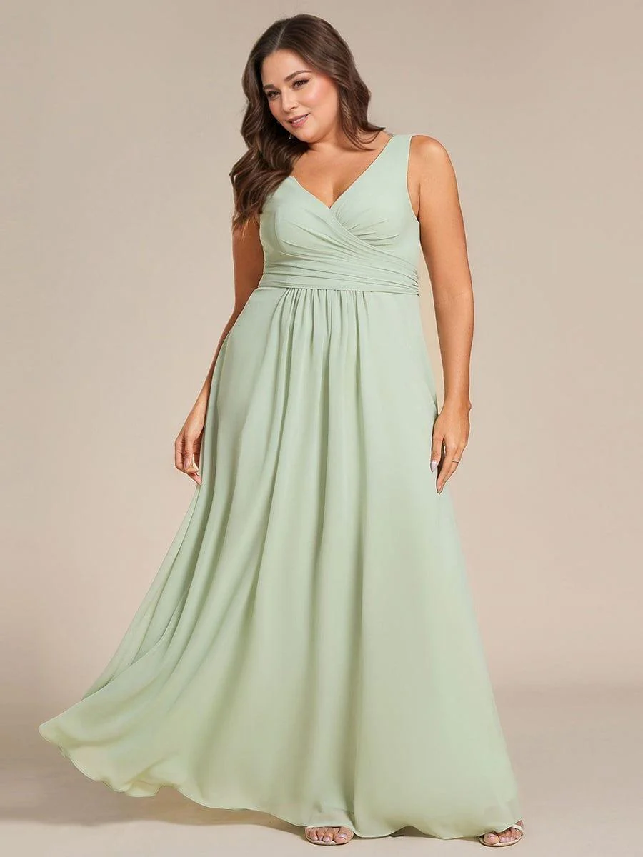 ever SAUYER|Sleeveless A-Line Chiffon Maxi Bridesmaid Dress - Image 21
