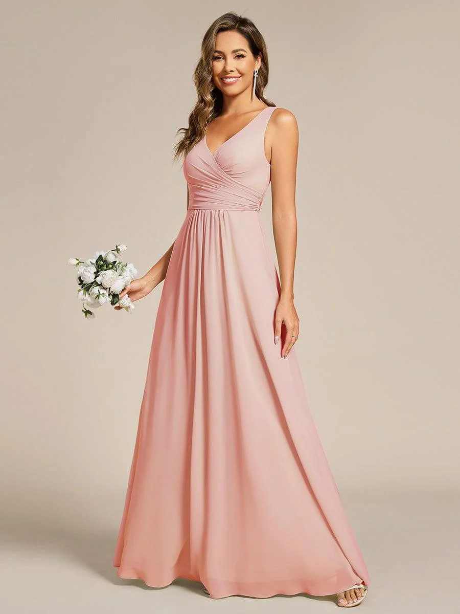 ever SAUYER|Sleeveless A-Line Chiffon Maxi Bridesmaid Dress - Image 22