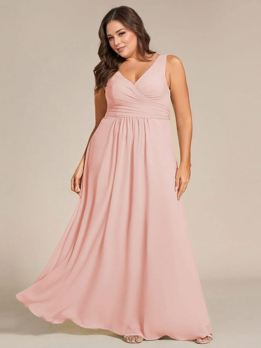 ever SAUYER|Sleeveless A-Line Chiffon Maxi Bridesmaid Dress - Image 26