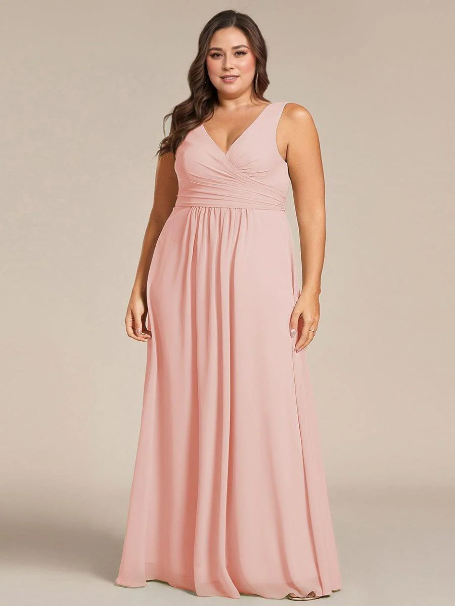 ever SAUYER|Sleeveless A-Line Chiffon Maxi Bridesmaid Dress - Image 30