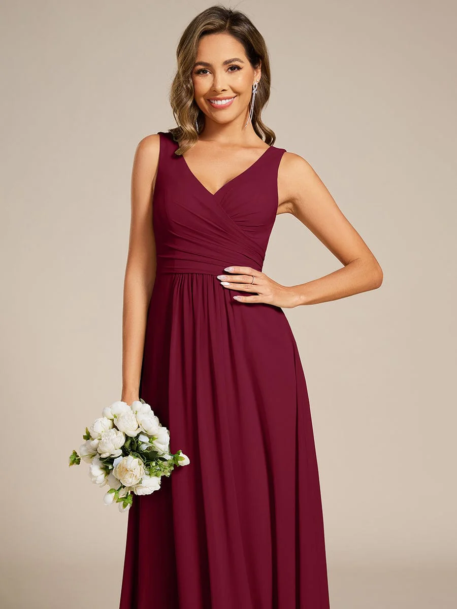 ever SAUYER|Sleeveless A-Line Chiffon Maxi Bridesmaid Dress - Image 33