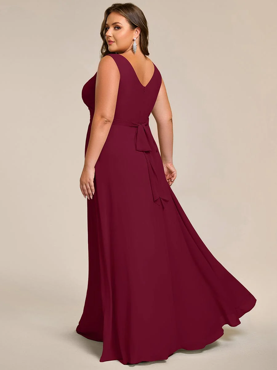 ever SAUYER|Sleeveless A-Line Chiffon Maxi Bridesmaid Dress - Image 35