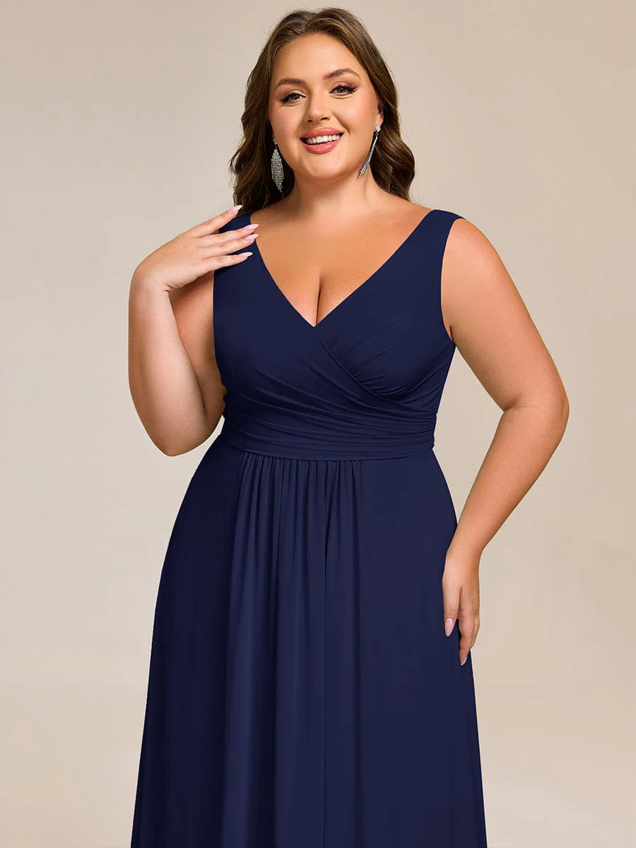 ever SAUYER|Sleeveless A-Line Chiffon Maxi Bridesmaid Dress - Image 42