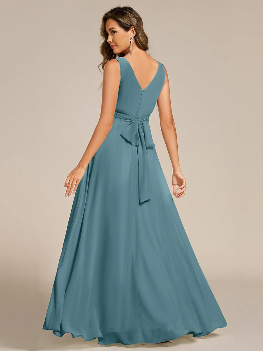 ever SAUYER|Sleeveless A-Line Chiffon Maxi Bridesmaid Dress - Image 44