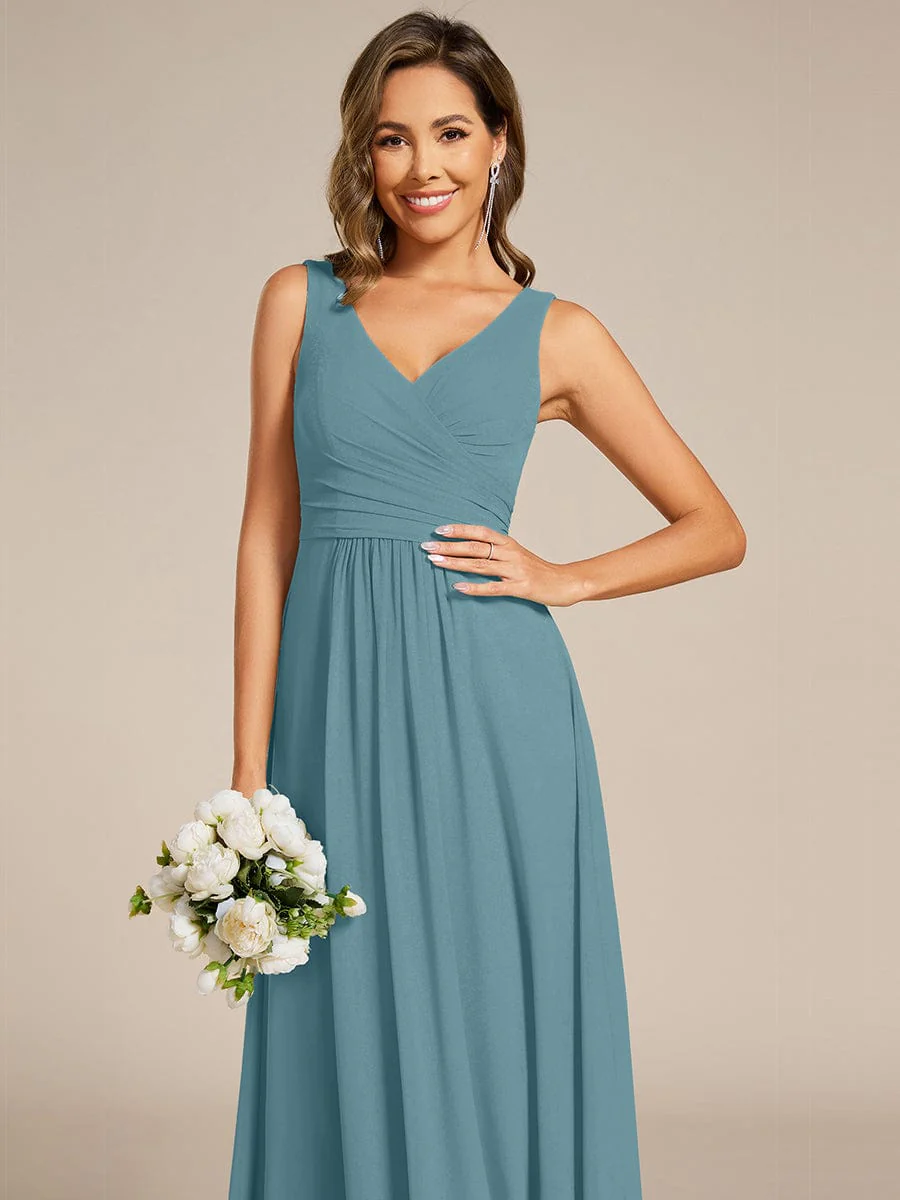 ever SAUYER|Sleeveless A-Line Chiffon Maxi Bridesmaid Dress - Image 45