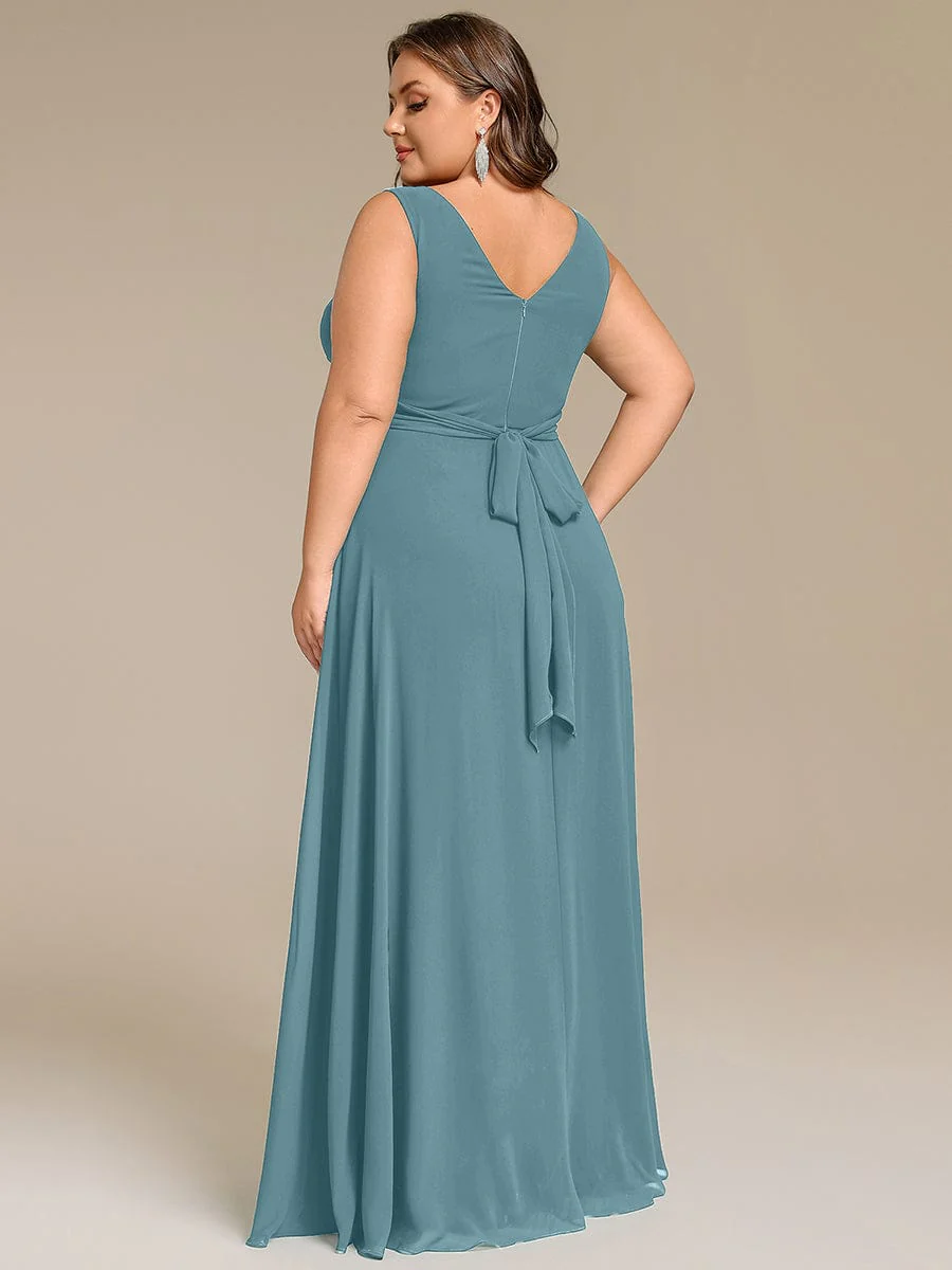 ever SAUYER|Sleeveless A-Line Chiffon Maxi Bridesmaid Dress - Image 47