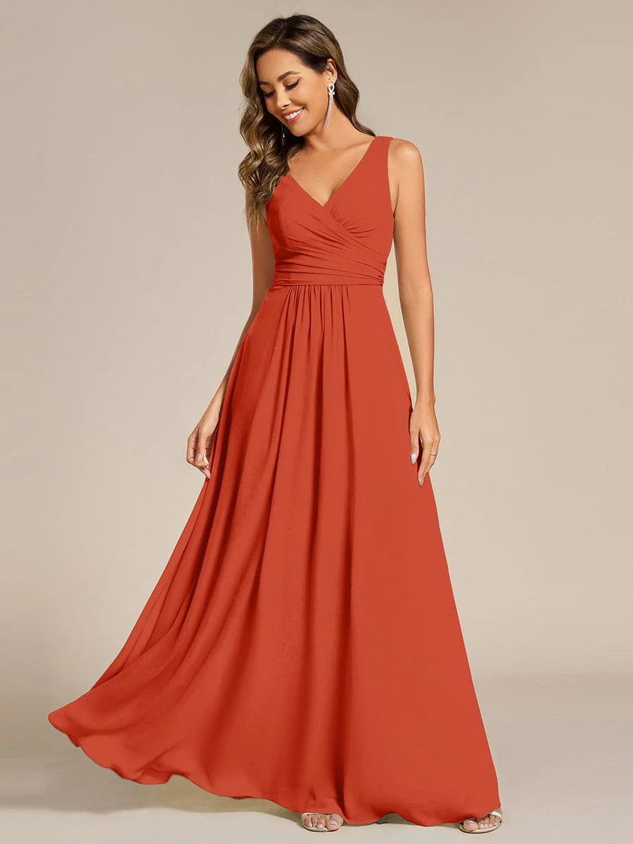 ever SAUYER|Sleeveless A-Line Chiffon Maxi Bridesmaid Dress - Image 49
