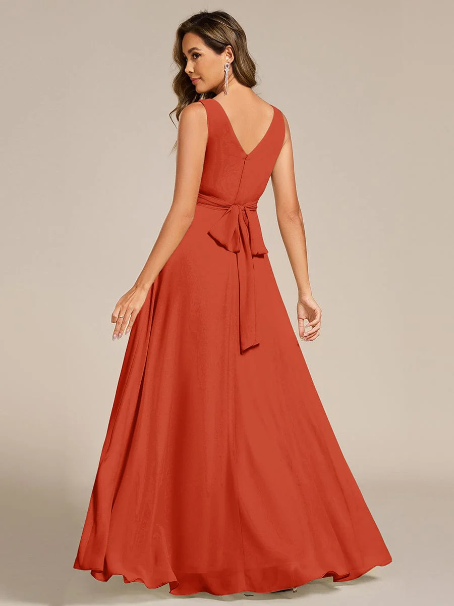 ever SAUYER|Sleeveless A-Line Chiffon Maxi Bridesmaid Dress - Image 50