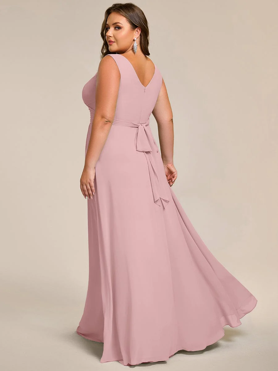 ever SAUYER|Sleeveless A-Line Chiffon Maxi Bridesmaid Dress - Image 59