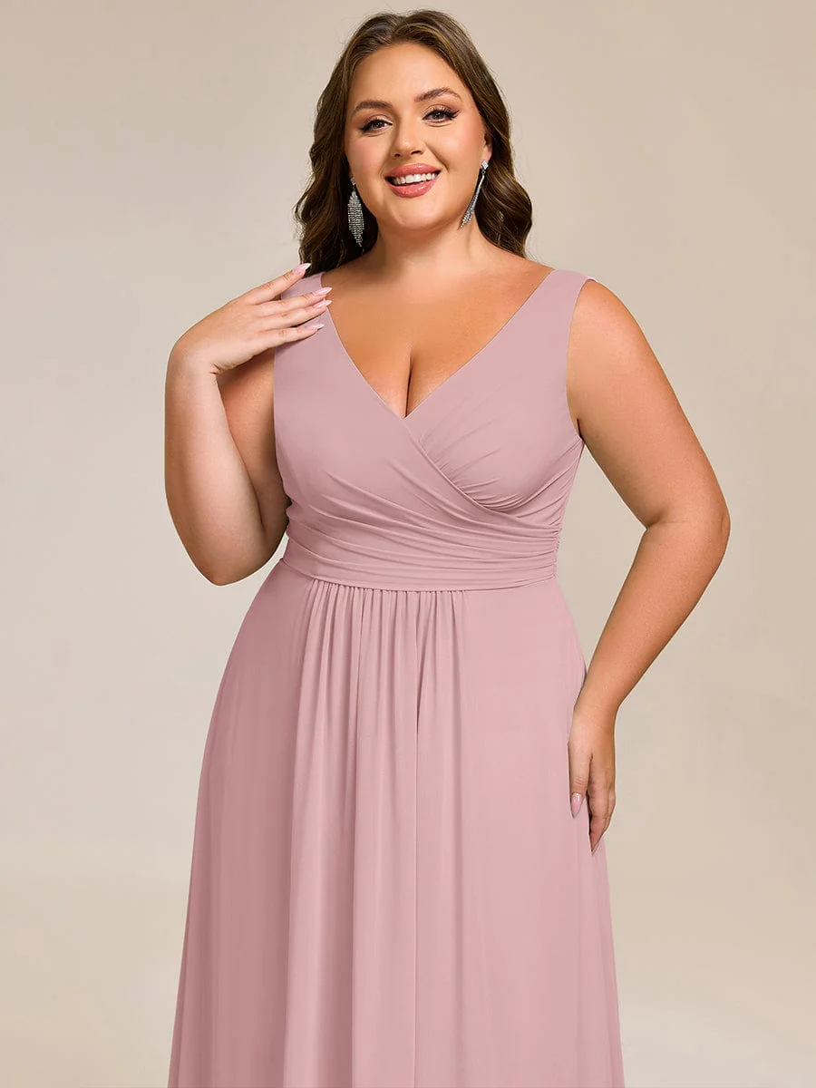 ever SAUYER|Sleeveless A-Line Chiffon Maxi Bridesmaid Dress - Image 60
