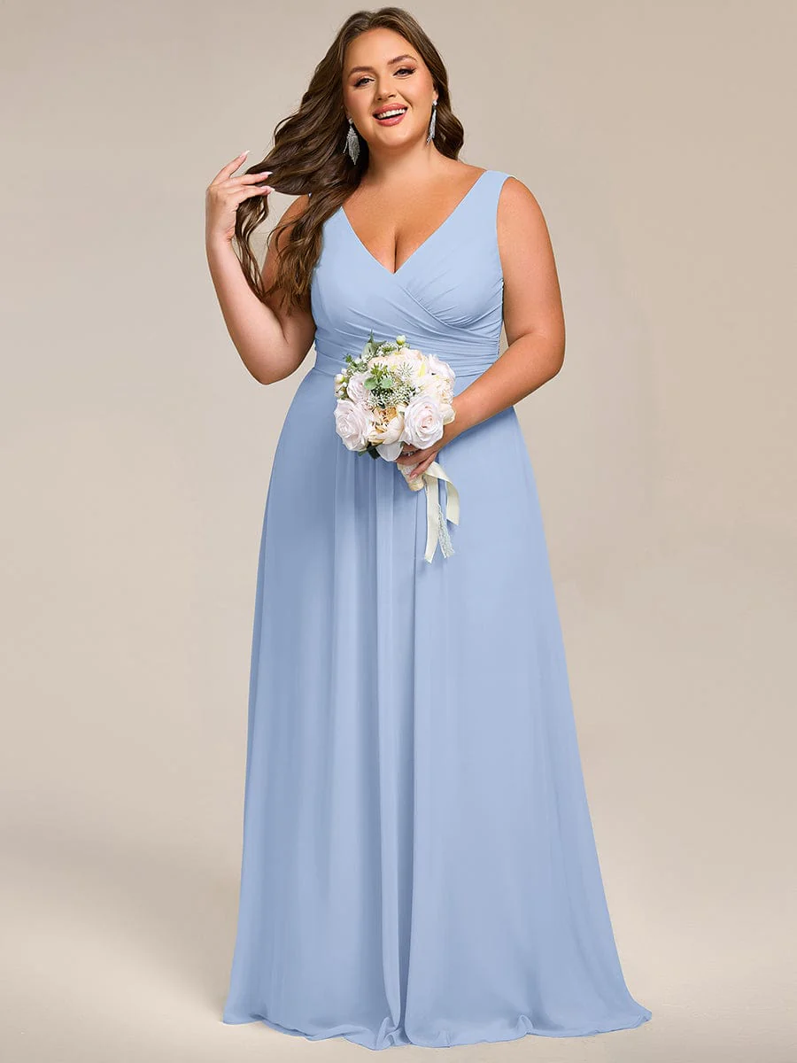ever SAUYER|Sleeveless A-Line Chiffon Maxi Bridesmaid Dress - Image 64