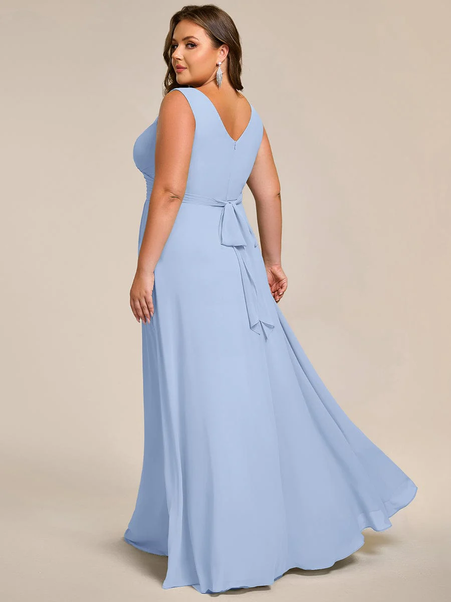 ever SAUYER|Sleeveless A-Line Chiffon Maxi Bridesmaid Dress - Image 65