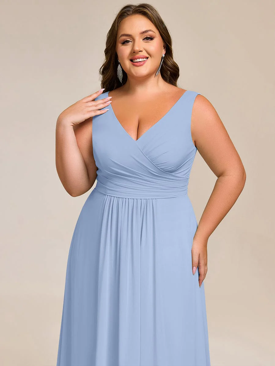 ever SAUYER|Sleeveless A-Line Chiffon Maxi Bridesmaid Dress - Image 66