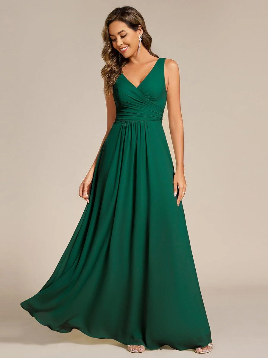 ever SAUYER|Sleeveless A-Line Chiffon Maxi Bridesmaid Dress - Image 7