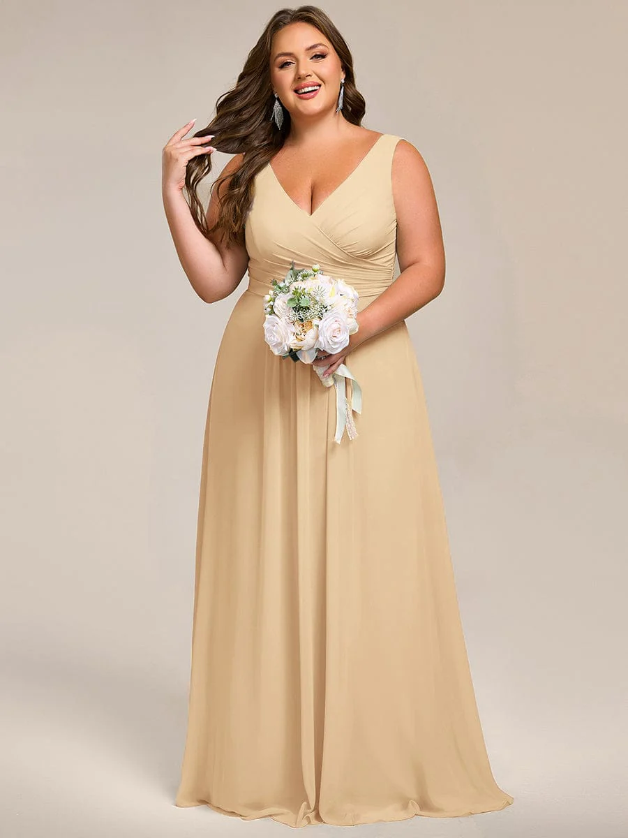 ever SAUYER|Sleeveless A-Line Chiffon Maxi Bridesmaid Dress - Image 70
