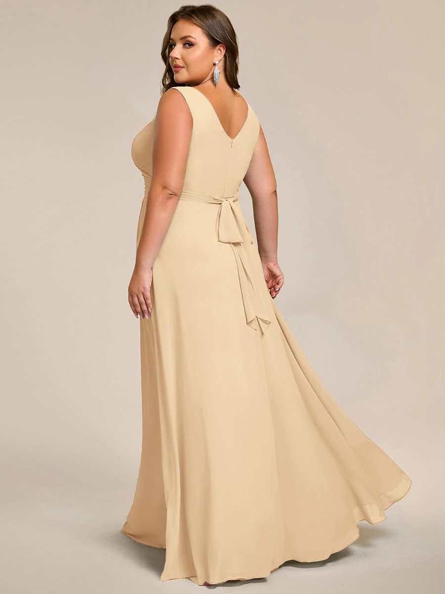 ever SAUYER|Sleeveless A-Line Chiffon Maxi Bridesmaid Dress - Image 71