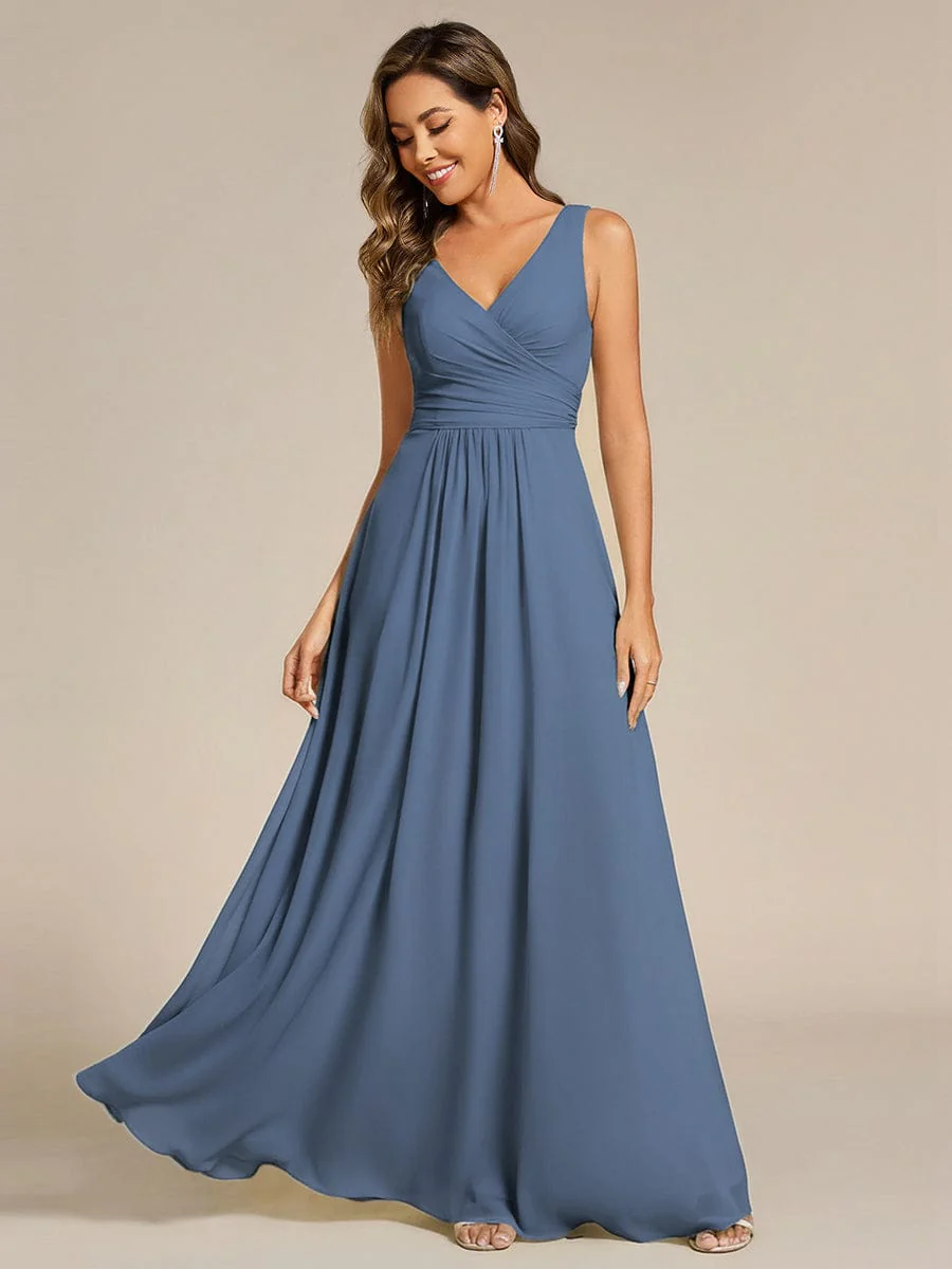 ever SAUYER|Sleeveless A-Line Chiffon Maxi Bridesmaid Dress - Image 73