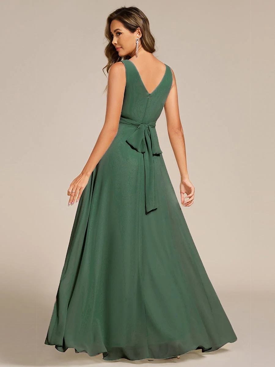 ever SAUYER|Sleeveless A-Line Chiffon Maxi Bridesmaid Dress - Image 80