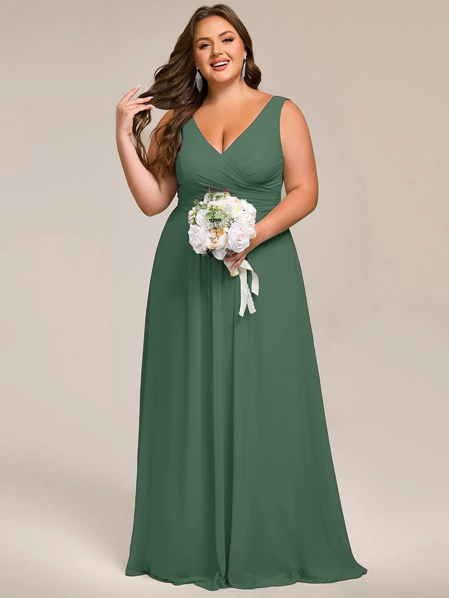 ever SAUYER|Sleeveless A-Line Chiffon Maxi Bridesmaid Dress - Image 82