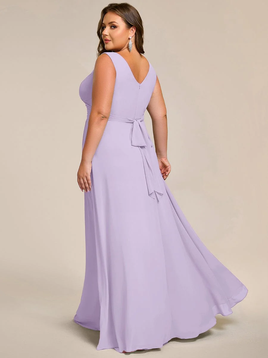 ever SAUYER|Sleeveless A-Line Chiffon Maxi Bridesmaid Dress - Image 89