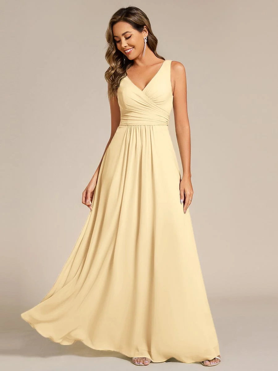 ever SAUYER|Sleeveless A-Line Chiffon Maxi Bridesmaid Dress - Image 91