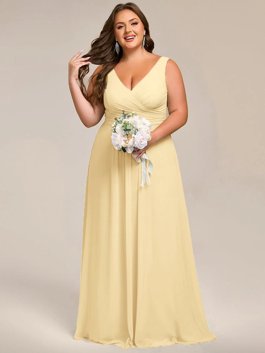 ever SAUYER|Sleeveless A-Line Chiffon Maxi Bridesmaid Dress - Image 94
