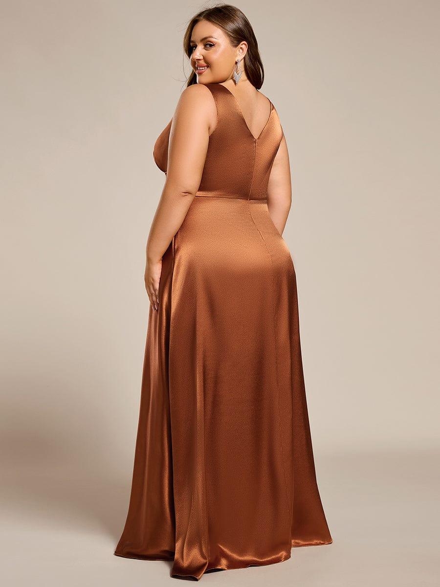ever INDY|Sleeveless Empire Waist Satin Maxi Bridesmaid Dress With Pockets - Image 24