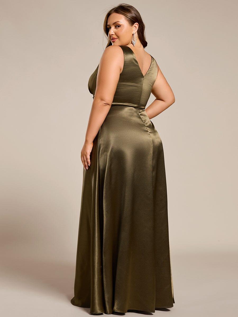 ever INDY|Sleeveless Empire Waist Satin Maxi Bridesmaid Dress With Pockets - Image 41