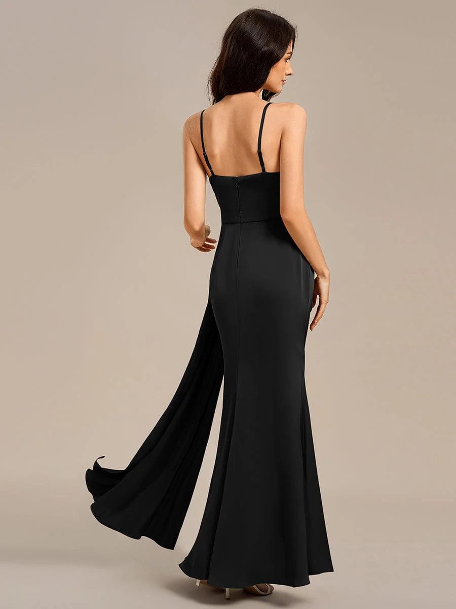 ever LIORA|Designer Spaghetti Straps Side Slit Mermaid Satin Bridesmaid Dress - Image 21