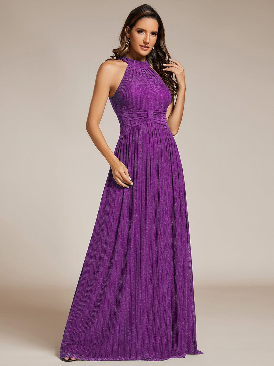 ever EVERLAINE|Sparkle Halter Neck Formal Dress with A-line Silhouette In Pink - Image 10