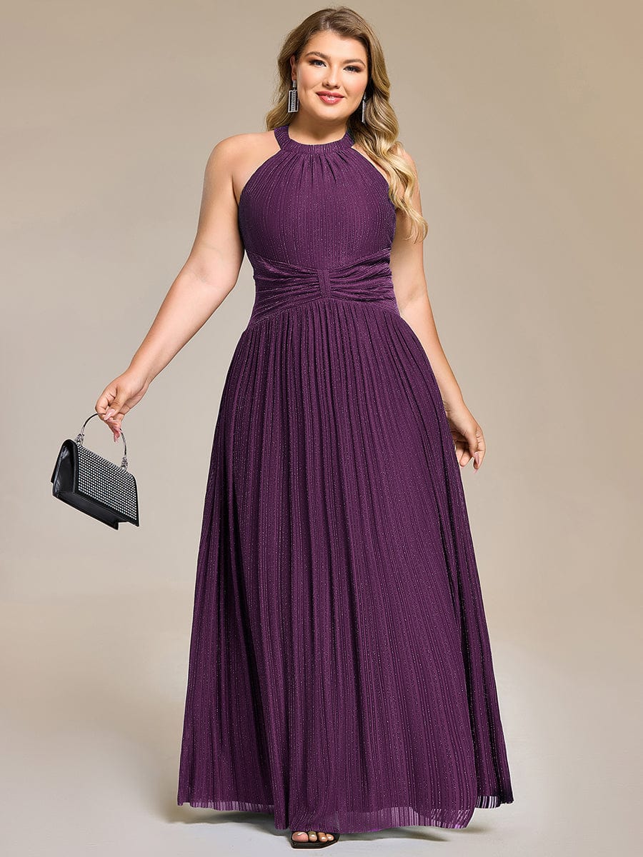 ever EVERLAINE|Sparkle Halter Neck Formal Dress with A-line Silhouette In Pink - Image 14