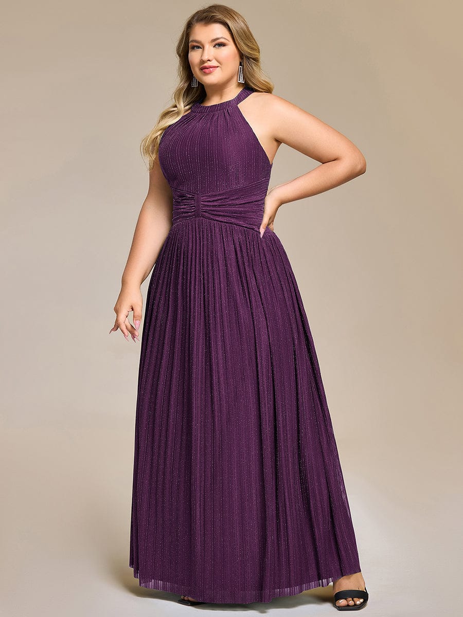 ever EVERLAINE|Sparkle Halter Neck Formal Dress with A-line Silhouette In Pink - Image 15