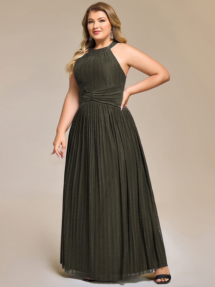 ever EVERLAINE|Sparkle Halter Neck Formal Dress with A-line Silhouette In Pink - Image 20