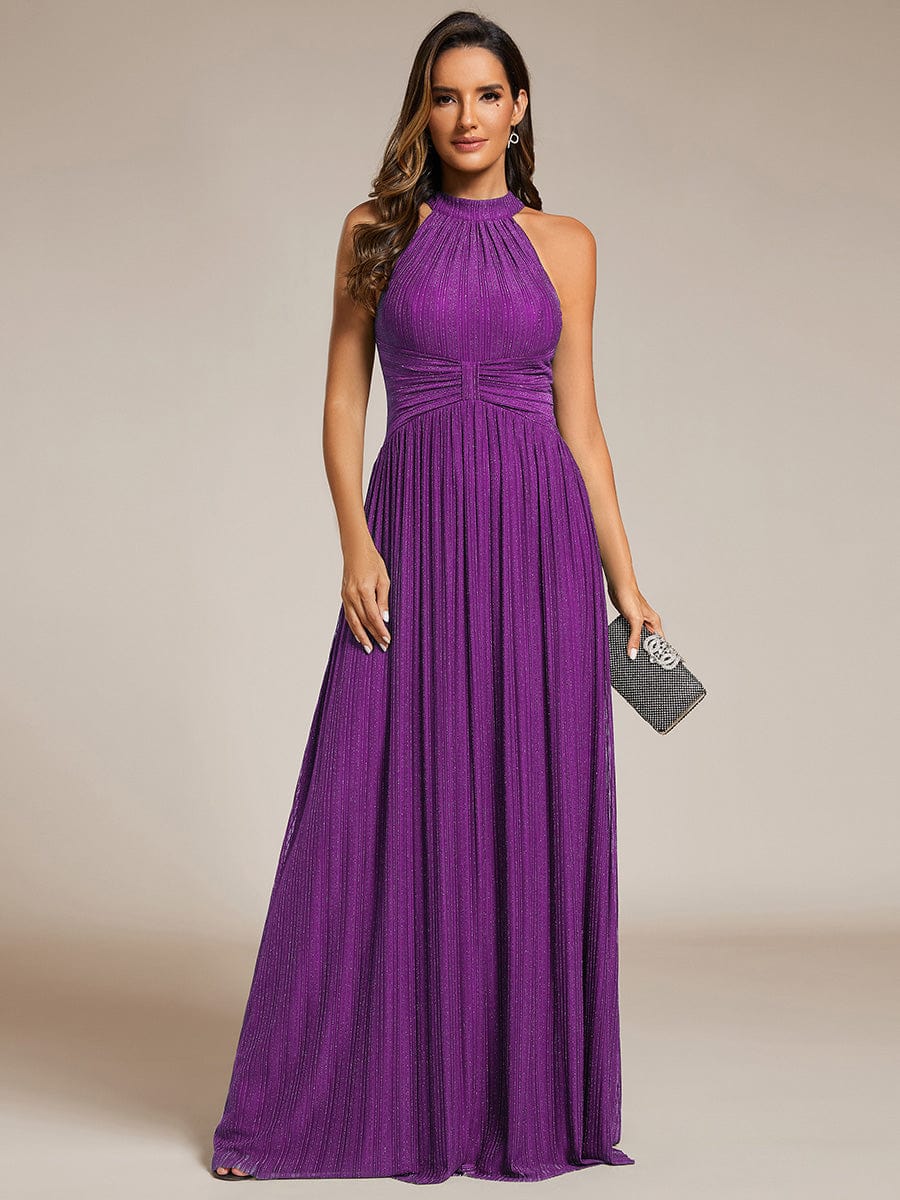 ever EVERLAINE|Sparkle Halter Neck Formal Dress with A-line Silhouette In Pink - Image 6