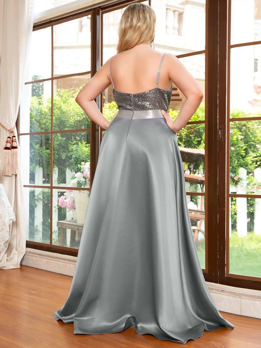 pretty ALYNA|Sparkly Plus Size Prom Dresses for Women with Irregular Hem - Image 12