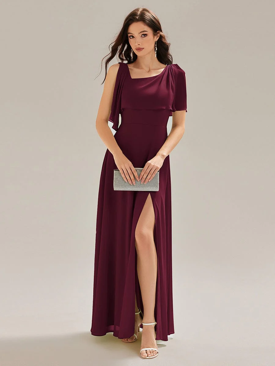 ever SABRINA|High Slit Chiffon Bridesmaid Dress - Image 14