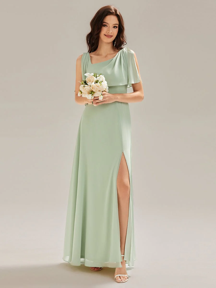 ever SABRINA|High Slit Chiffon Bridesmaid Dress - Image 5