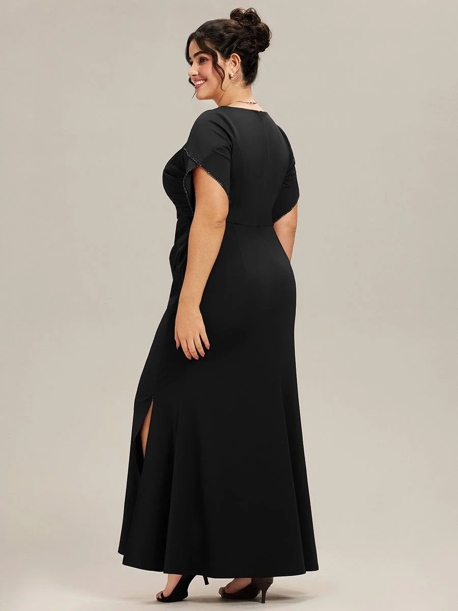 ever EZRA|Thigh-High Slit Tulip Sleeve Evening Dress - Image 20