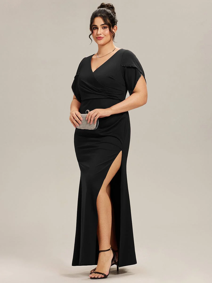 ever EZRA|Thigh-High Slit Tulip Sleeve Evening Dress - Image 22