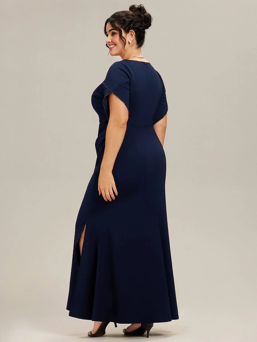 ever EZRA|Thigh-High Slit Tulip Sleeve Evening Dress - Image 27