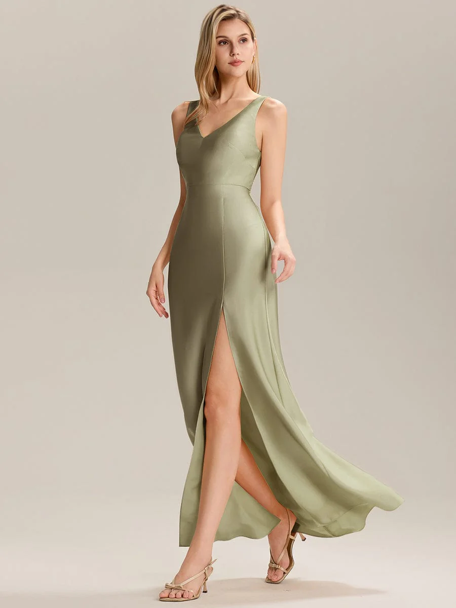 ever LINNEA|Tie-Back Satin Sleeveless Bridesmaid Dress - Image 14