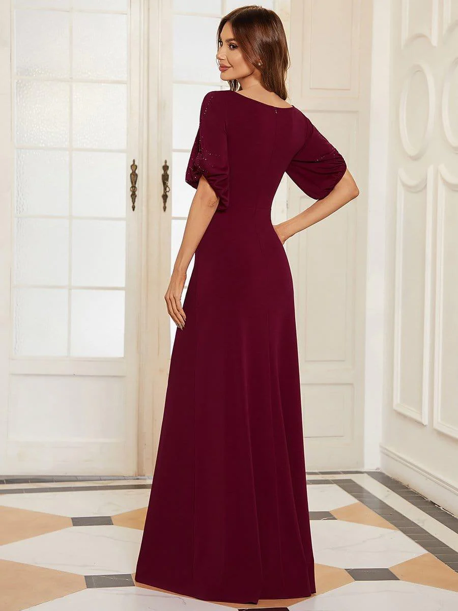 ever VICOTIRE|Trendy Round Neck Floor Length Evening Dress for Women - Image 15
