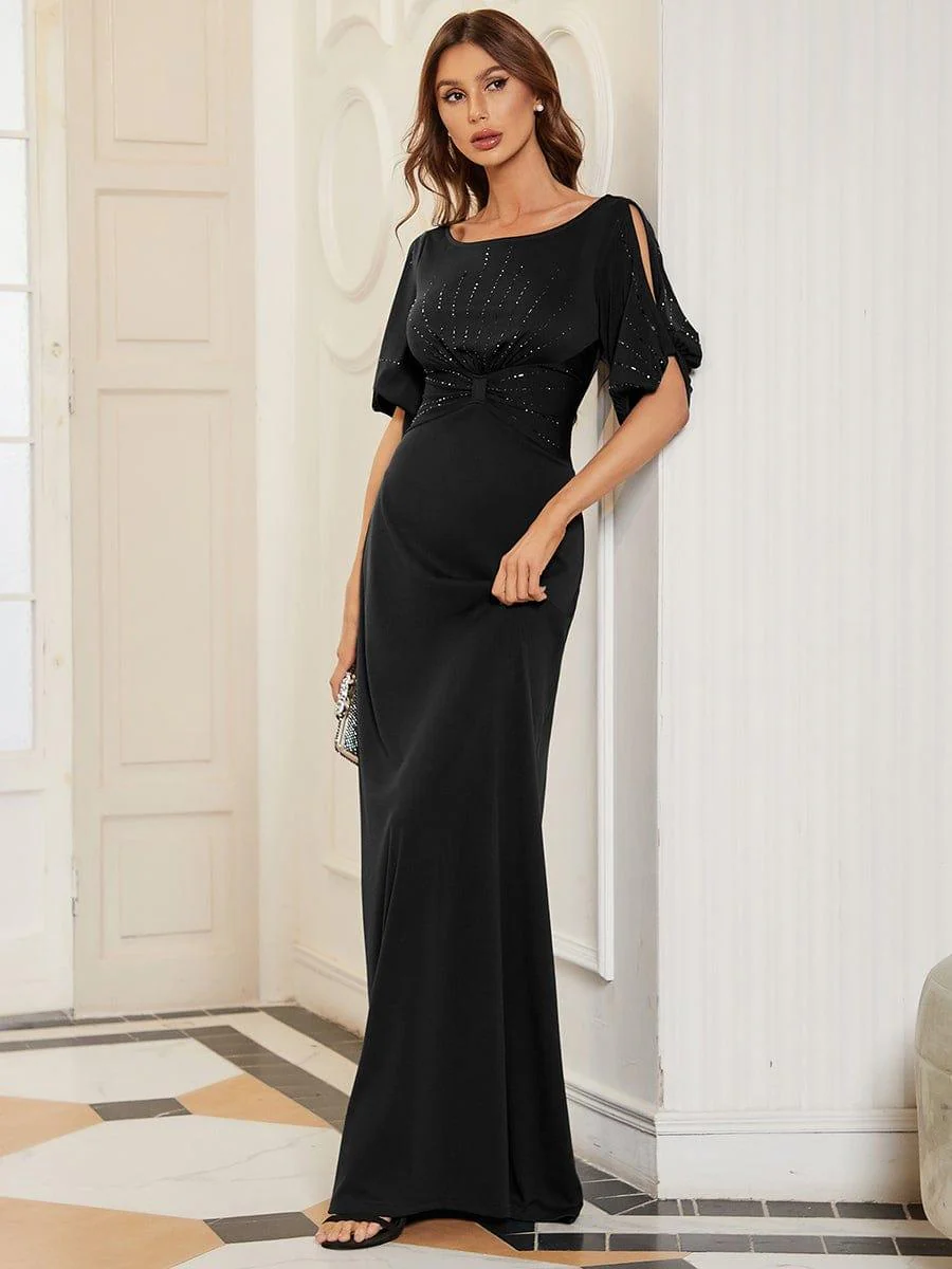 ever VICOTIRE|Trendy Round Neck Floor Length Evening Dress for Women - Image 9