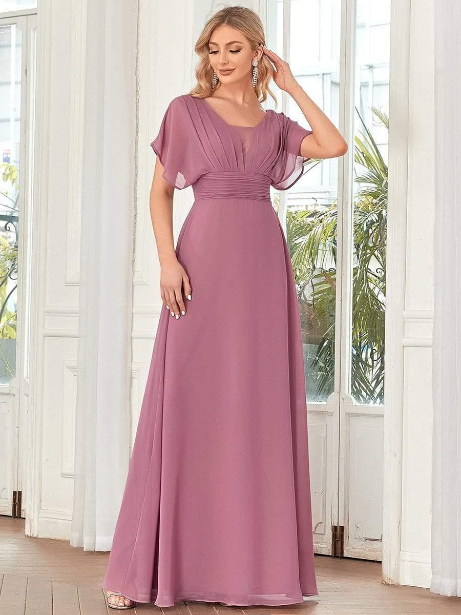 ever AMBRYN|Women's A-Line Empire Waist Chiffon Evening Party Maxi Dress - Image 18