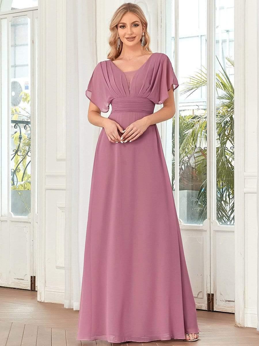 ever AMBRYN|Women's A-Line Empire Waist Chiffon Evening Party Maxi Dress - Image 19