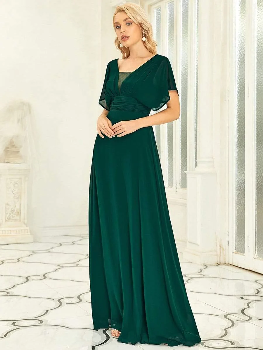 ever AMBRYN|Women's A-Line Empire Waist Chiffon Evening Party Maxi Dress - Image 3