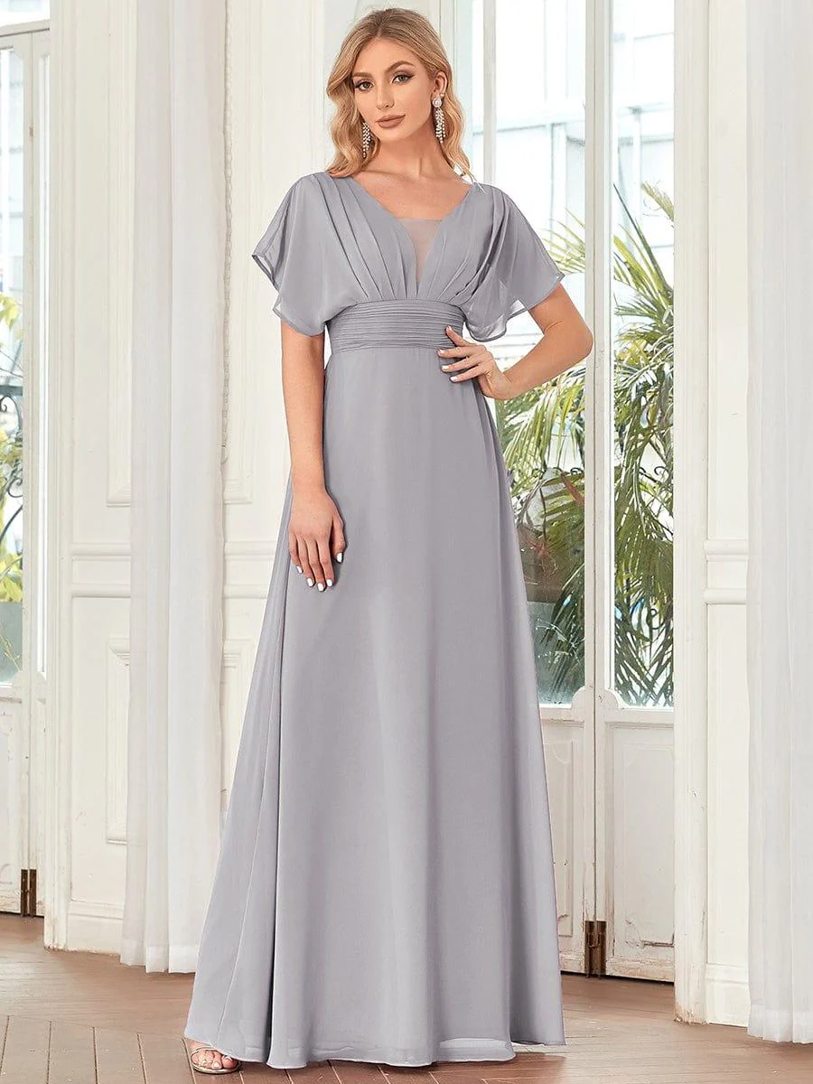 ever AMBRYN|Women's A-Line Empire Waist Chiffon Evening Party Maxi Dress - Image 33